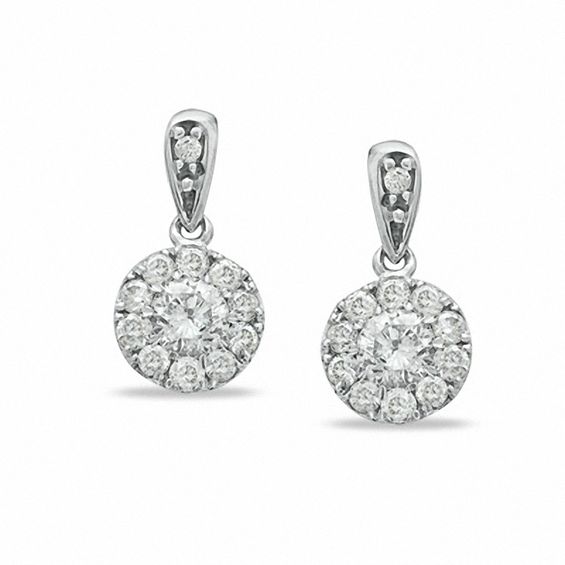 1/2 CT. T.w. Composite Diamond Drop Earrings in 10K White Gold