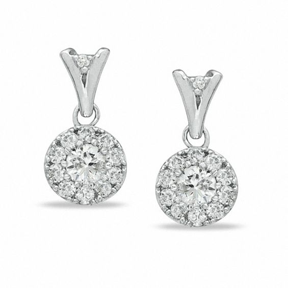 1/2 CT. T.w. Composite Diamond Drop Earrings in 10K White Gold