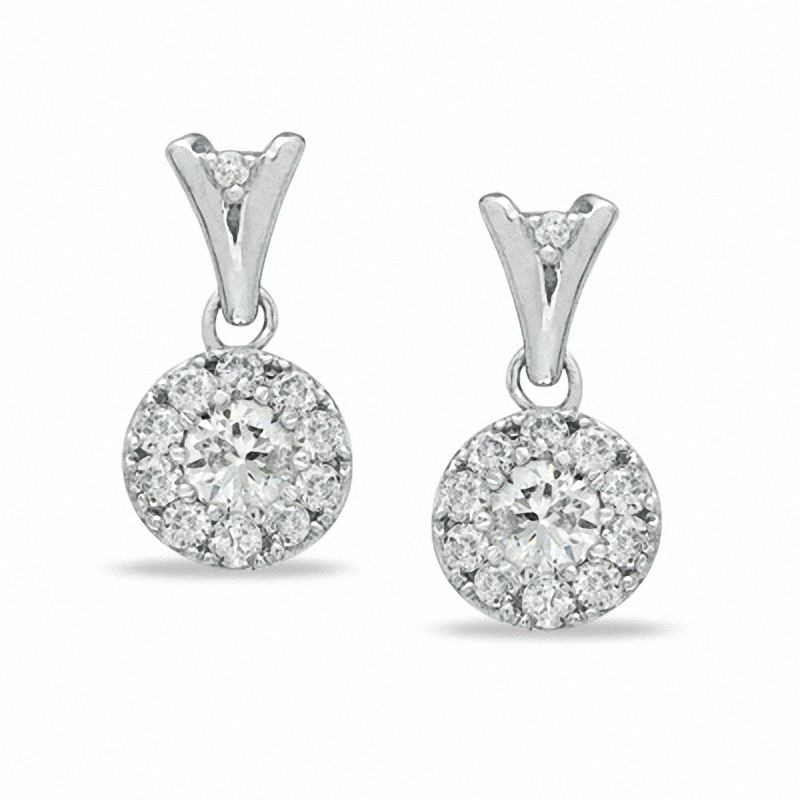 1/2 CT. T.W. Composite Diamond Drop Earrings in 10K White Gold