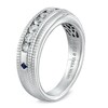 Thumbnail Image 2 of Vera Wang Men's 1/2 CT. T.W. Diamond Milgrain Wedding Band in 14K White Gold