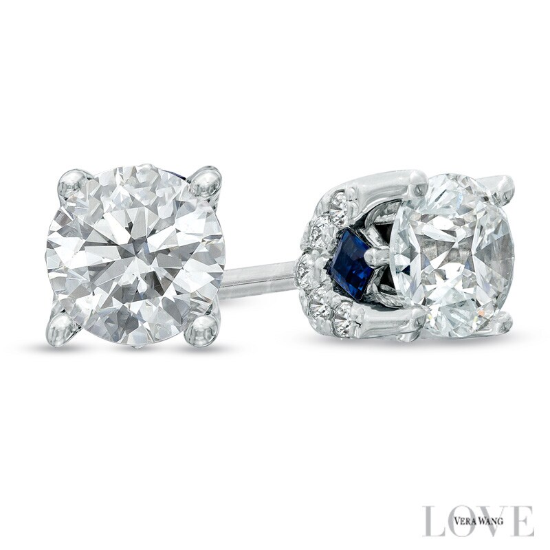 Vera Wang Love Collection 3/4 CT. T.W. Diamond Stud Earrings in 14K White Gold