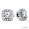 Thumbnail Image 1 of Vera Wang Love Collection 3/4 CT. T.W. Princess-Cut Diamond Frame Stud Earrings in 14K White Gold