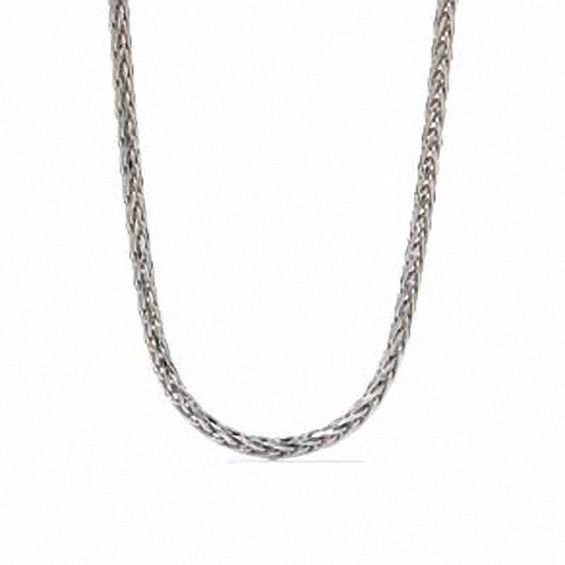 1.72mm Square Wheat Chain Necklace in 14K White Gold - 18"