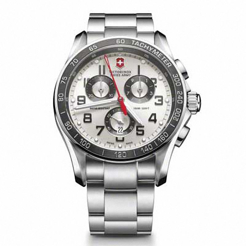 Men's Victorinox Swiss Army Classic XLS Chronograph Watch with Silver-Tone Dial (Model: 241445)