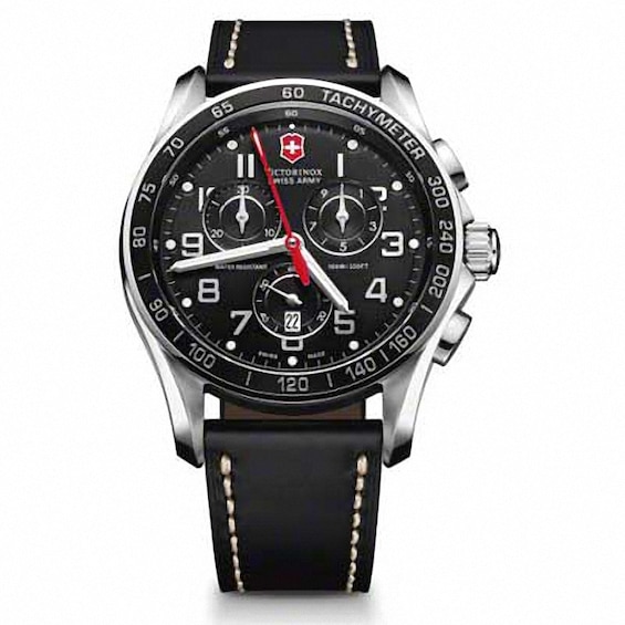 Men's Victorinox Swiss Army Classic XLS Chronograph Strap Watch with Black Dial (Model: 241444)