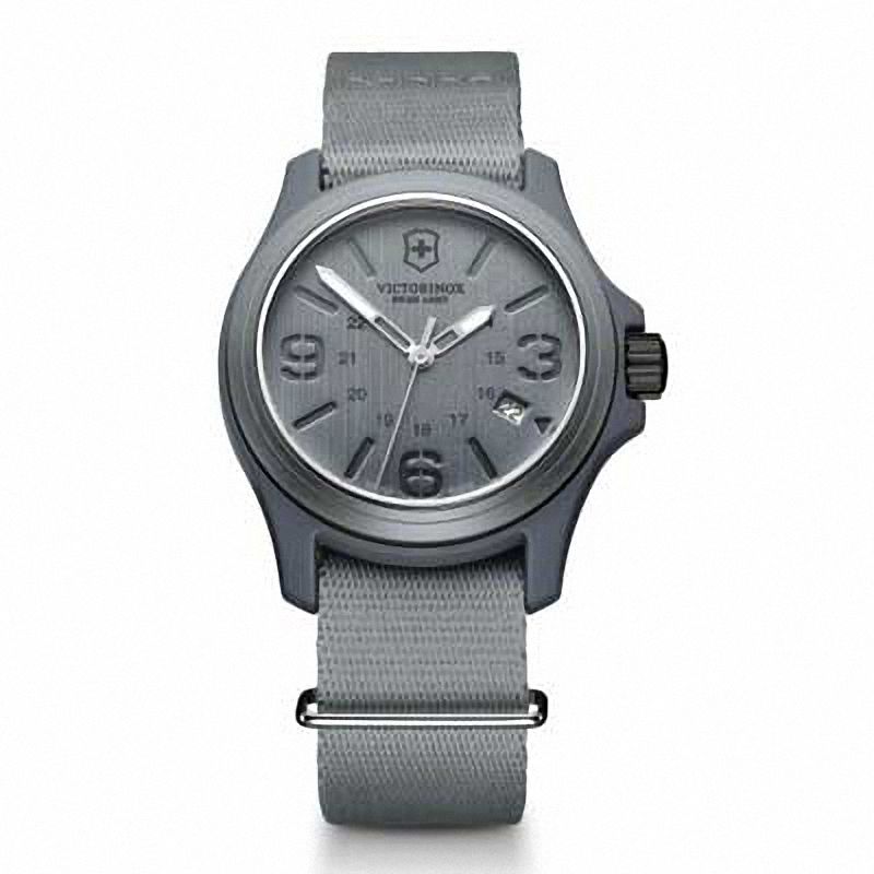 Main Image 1 of Men's Victorinox Swiss Army Original Strap Grey PVD Watch with Grey Dial (Model: 241515)
