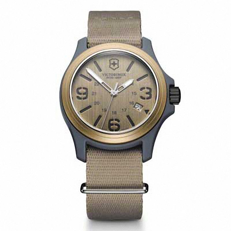 Main Image 1 of Men's Victorinox Swiss Army Original Strap Khaki PVD Watch with Khaki Dial (Model: 241516)