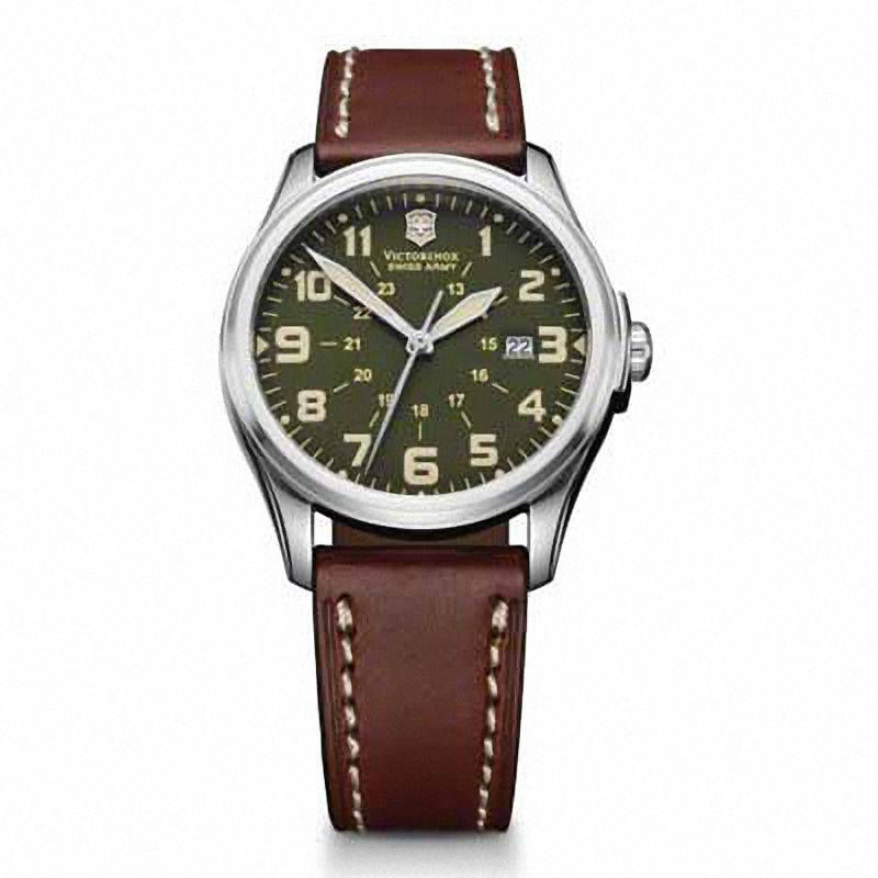 Men's Victorinox Swiss Army Infantry Vintage Watch with Olive Green Dial (Model: 241309)