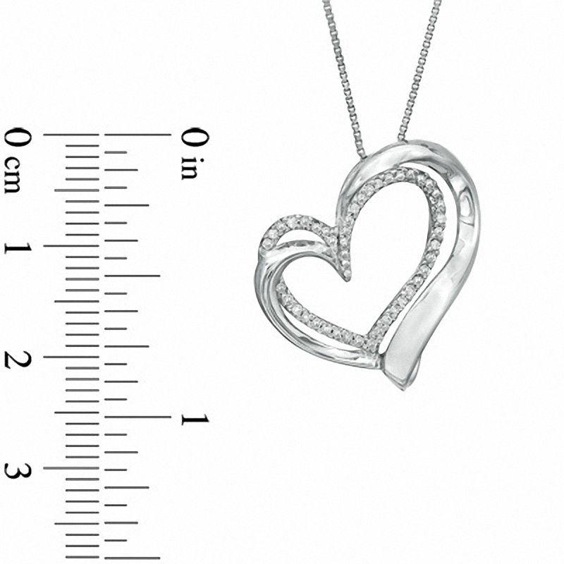 925 Sterling Silver Cubic Zirconia Entwined Heart Necklace