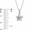 Thumbnail Image 2 of Diamond Accent Solitaire Flower Pendant in Sterling Silver