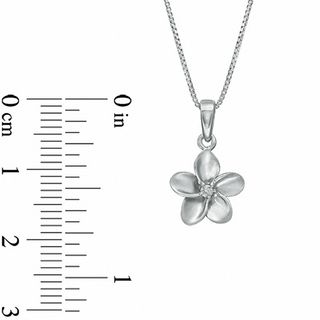 Diamond Accent Solitaire Flower Pendant in Sterling Silver | Zales