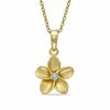 Thumbnail Image 1 of Diamond Accent Solitaire Flower Pendant in Sterling Silver and 14K Gold Plate