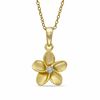 Thumbnail Image 0 of Diamond Accent Solitaire Flower Pendant in Sterling Silver and 14K Gold Plate