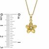 Thumbnail Image 2 of Diamond Accent Solitaire Flower Pendant in Sterling Silver and 14K Gold Plate