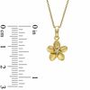 Thumbnail Image 1 of Diamond Accent Solitaire Flower Pendant in Sterling Silver and 14K Gold Plate