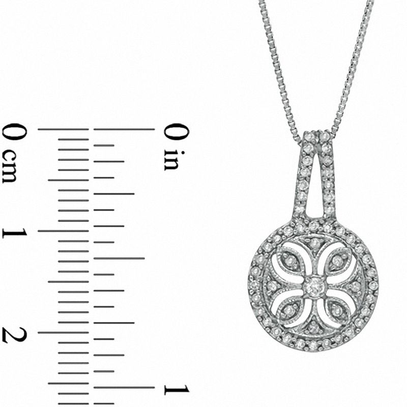 Main Image 2 of 1/3 CT. T.W. Diamond Filigree Pendant in Sterling Silver