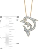 Thumbnail Image 1 of 1/10 CT. T.W. Diamond Dolphin Pendant in Sterling Silver and 14K Gold Plate