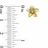 Thumbnail Image 2 of Diamond Accent Solitaire Flower Stud Earrings in Sterling Silver and 14K Gold Plate