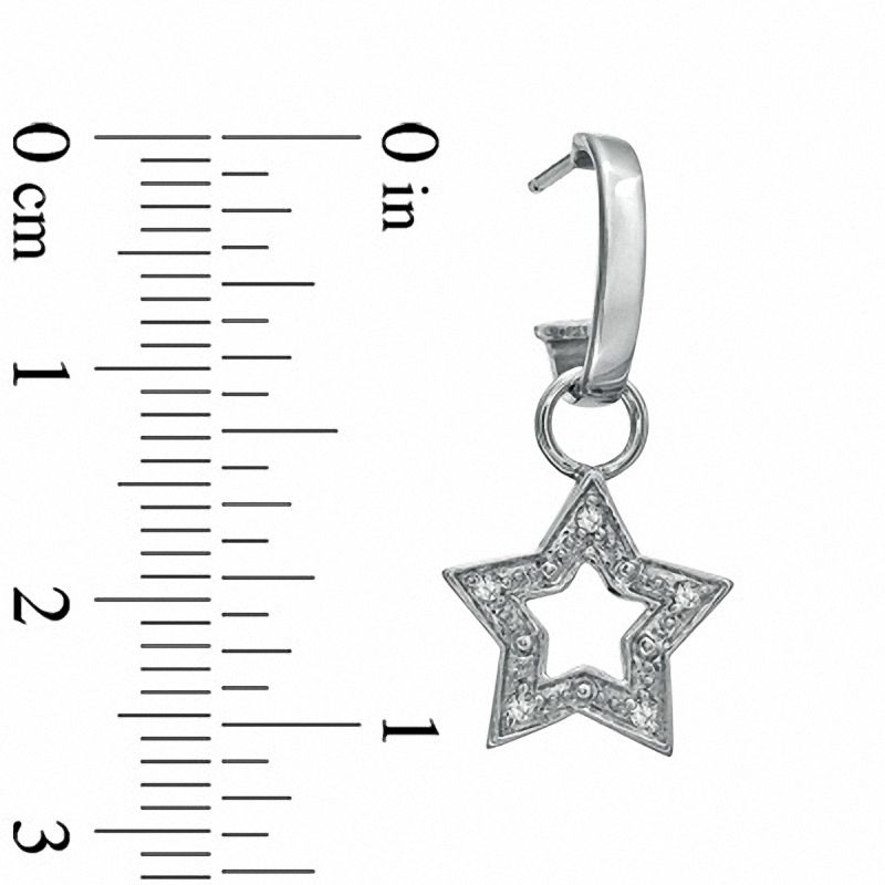1/10 CT. T.W. Diamond Star Drop Earrings in Sterling Silver