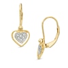 Thumbnail Image 1 of Diamond Accent Heart Drop Earrings in Sterling Silver and 14K Gold Plate