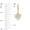 Thumbnail Image 2 of Diamond Accent Heart Drop Earrings in Sterling Silver and 14K Gold Plate