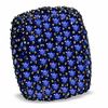 Thumbnail Image 1 of Lab-Created Blue Sapphire Rectangular-Shaped Ring in Sterling Silver