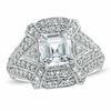 Thumbnail Image 1 of 7.0mm Asscher-Cut Lab-Created White Sapphire Vintage-Style Ring in Sterling Silver