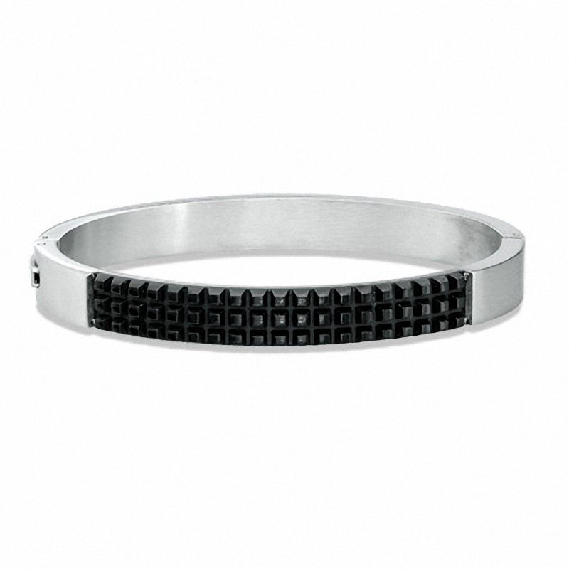 Men's Tread Bangle in Rubber and Stainless Steel