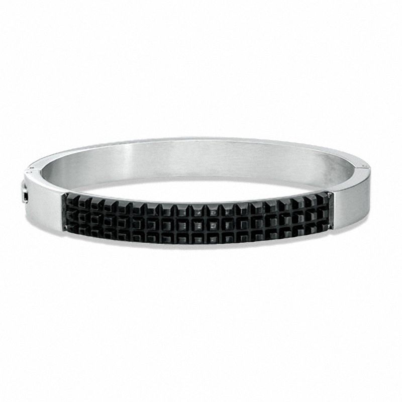 Main Image 1 of Tread Bangle in Rubber and Stainless Steel