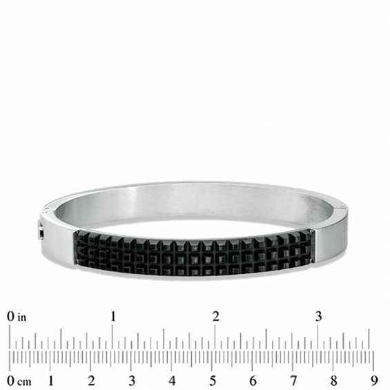 Tread Bangle in Rubber and Stainless Steel