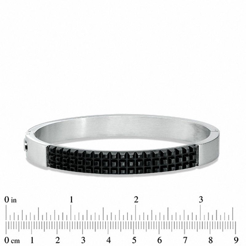 Men's Tread Bangle in Rubber and Stainless Steel