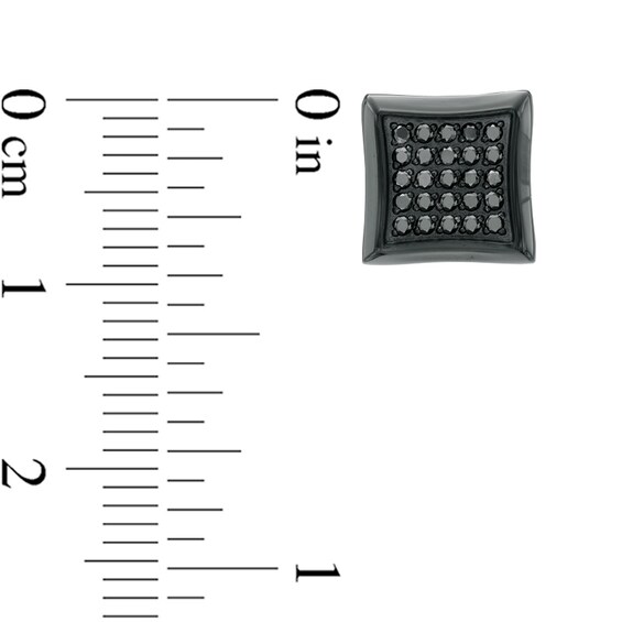 1/4 CT. T.w. Black Diamond Star Earrings in Black IP Stainless Steel