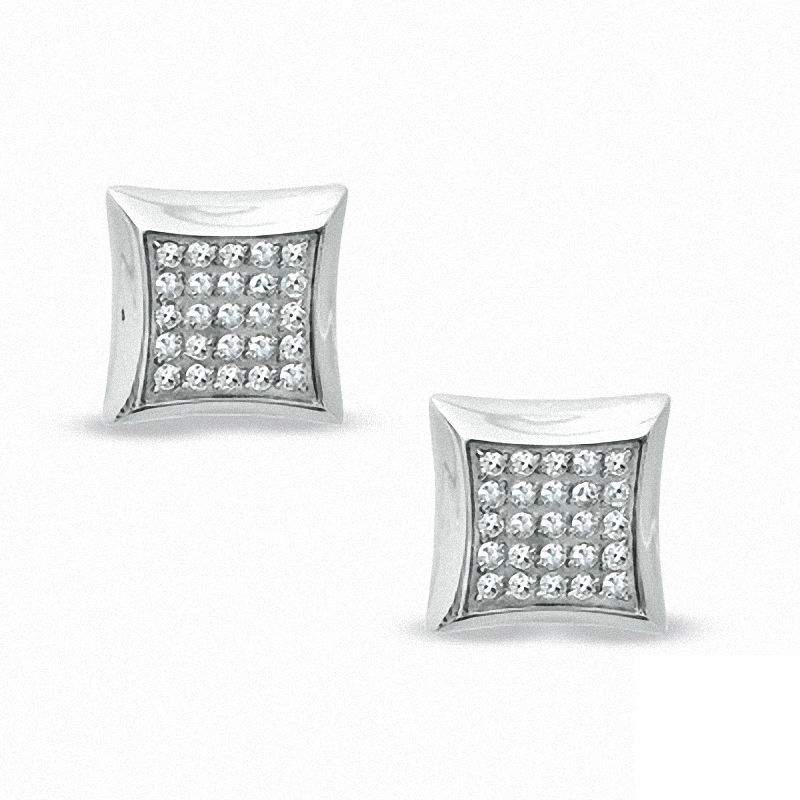 Mens Earrings Zales T W Diamond Star Earrings In Stainless