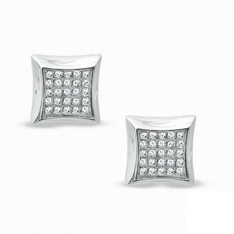 Main Image 1 of 1/4 CT. T.W. Diamond Star Earrings in Stainless Steel