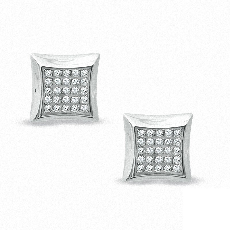 Men's 1/4 CT. T.W. Diamond Star Earrings in Stainless Steel