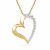 Thumbnail Image 0 of 1/4 CT. T.W. Diamond Tilted Heart Pendant in 10K Gold