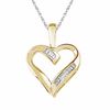 Thumbnail Image 1 of 1/20 CT. T.W. Baguette Diamond Heart Pendant in 10K Gold