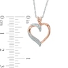 Thumbnail Image 1 of Diamond Accent Split Bale Heart Pendant in 10K Rose Gold