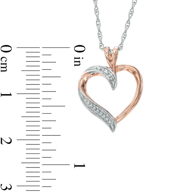 Diamond Accent Split Bale Heart Pendant in 10K Rose Gold