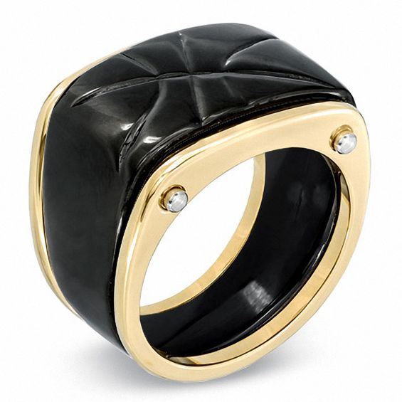 16.0mm Grooved Band in Two-Tone Stainless Steel - Size 10.5