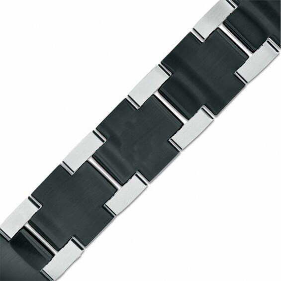 1/5 CT. T.w. Diamond Cross Bracelet in Tri-Tone Stainless Steel - 8.25"