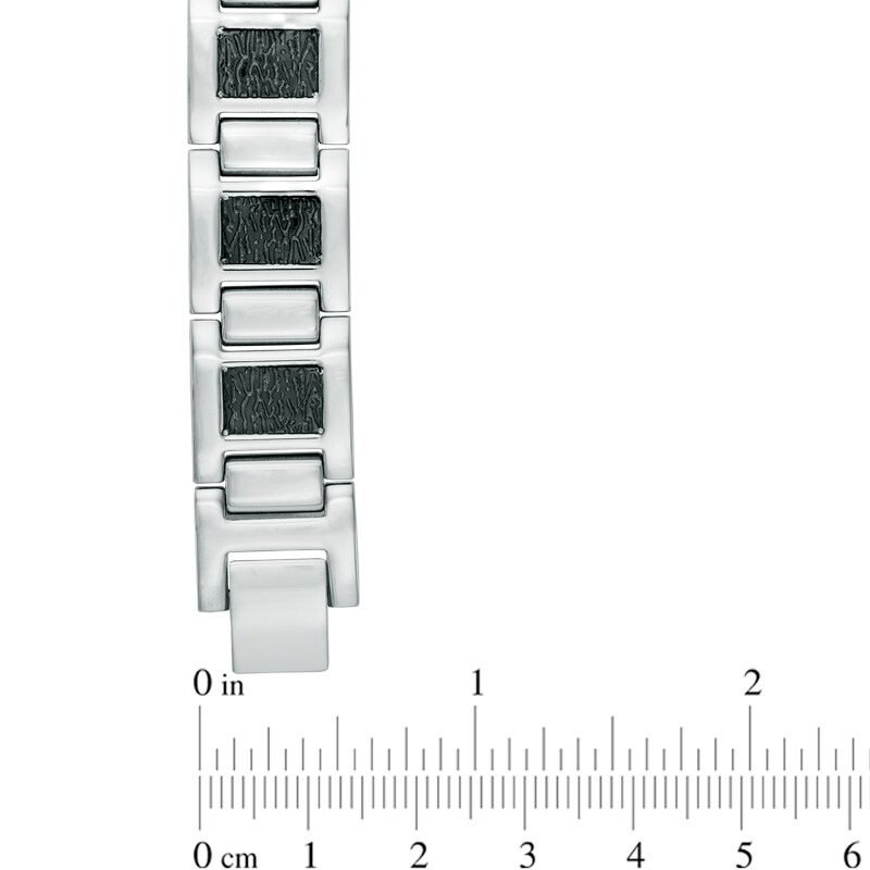Main Image 3 of 1/5 CT. T.W. Diamond Bracelet in Two-Tone Stainless Steel - 8.25"