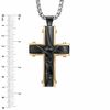 Thumbnail Image 2 of Men's Large Grooved Cross Pendant in Two-Tone Stainless Steel - 30"