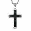 Thumbnail Image 1 of Men's Tread Cross Pendant in Two-Tone Stainless Steel - 24"