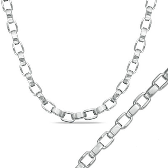 Link Necklace and Bracelet Set in Stainless Steel