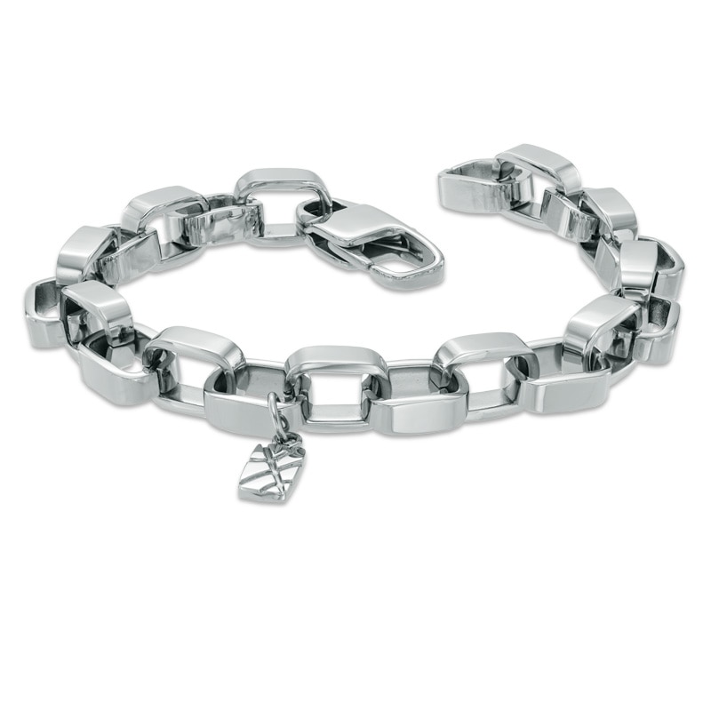 Main Image 2 of Link Necklace and Bracelet Set in Stainless Steel