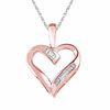 Thumbnail Image 0 of 1/20 CT. T.W. Baguette Diamond Heart Pendant in 10K Rose Gold