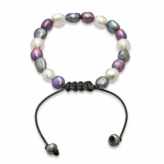 Honora 7.0 - 9.0mm Multi-Color Cultured Freshwater Pearl MacramÃ© Bracelet