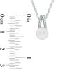Thumbnail Image 2 of Honora 7.5-8.0mm Freshwater Cultured Pearl and Diamond Accent Pendant in Sterling Silver
