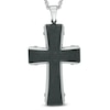 Thumbnail Image 1 of Men's Textured Cross Pendant in Two-Tone Stainless Steel - 36"